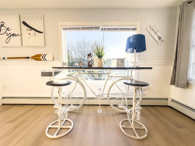 interior space with hardwood / wood-style floors