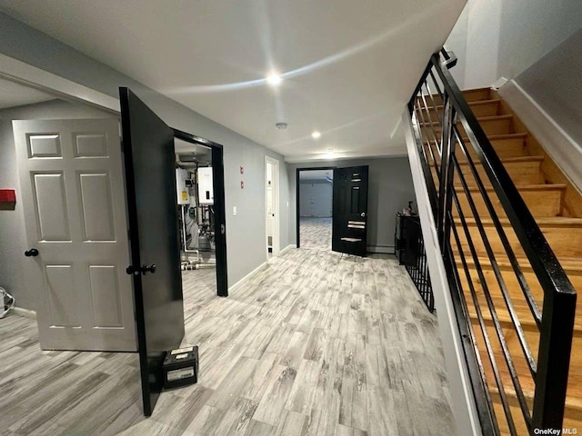 hall featuring light hardwood / wood-style floors