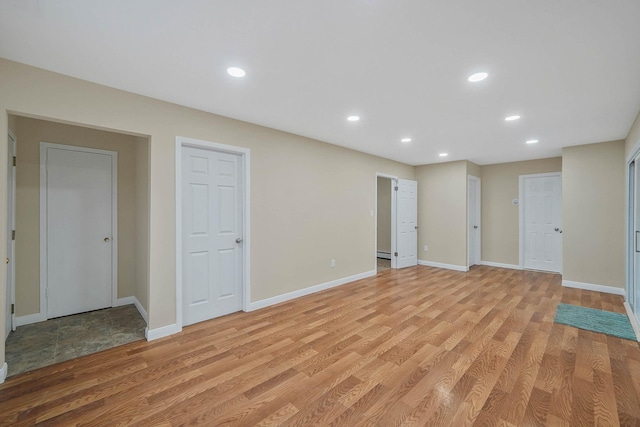 interior space with light hardwood / wood-style floors