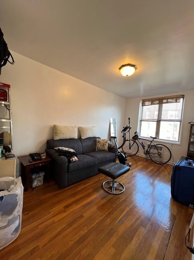 living area with wood finished floors