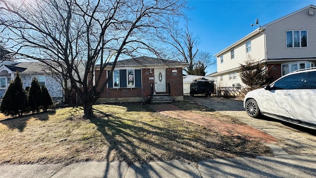 view of front of home featuring a front lawn