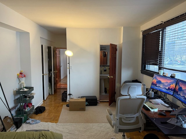 bedroom featuring a sink