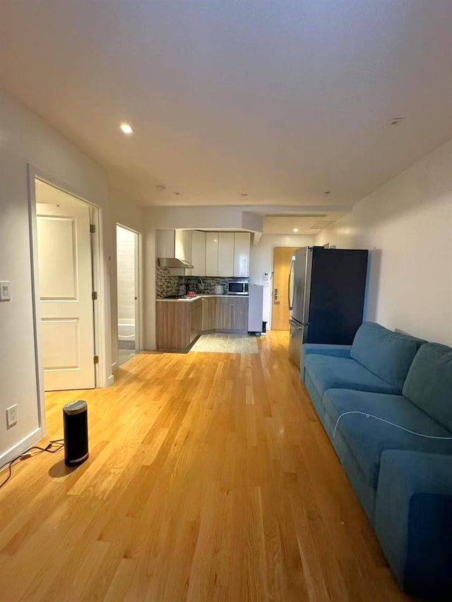 living room featuring light hardwood / wood-style flooring