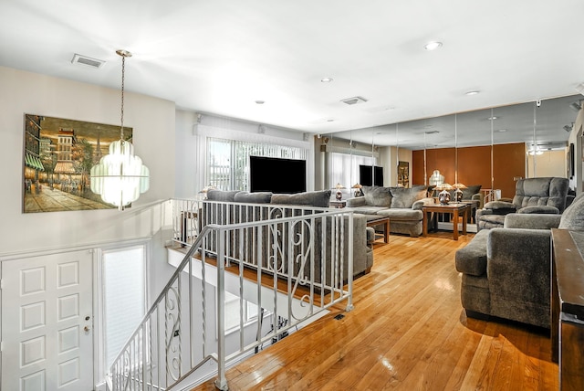 living room featuring hardwood / wood-style floors