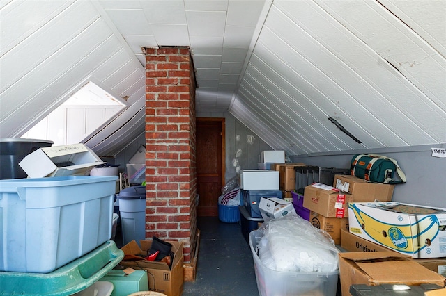 view of unfinished attic