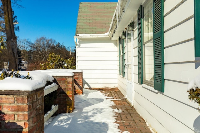 view of snowy exterior