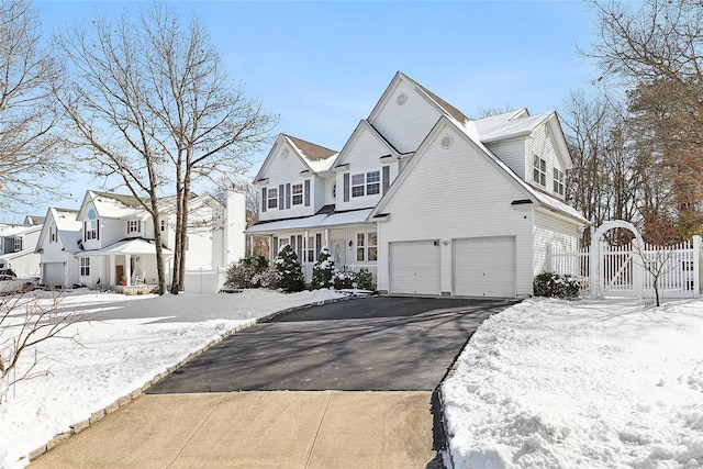 view of front property with a garage