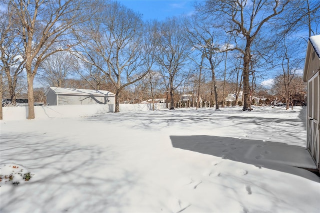 view of snowy yard