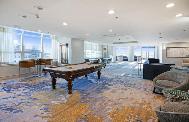 playroom with pool table