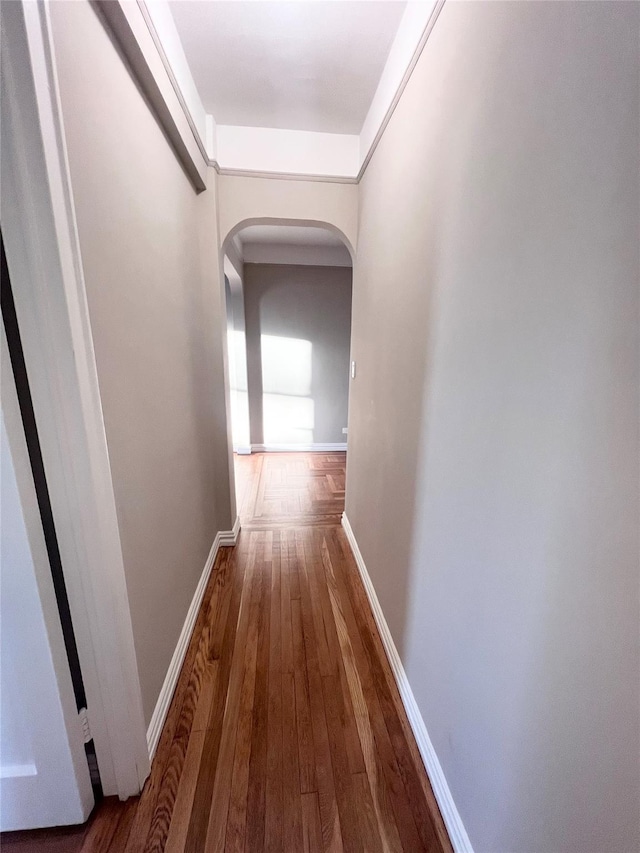 hallway featuring hardwood / wood-style floors