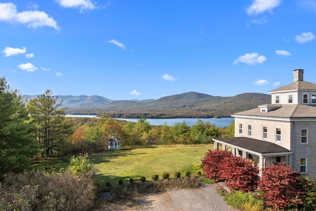 property view of mountains featuring a water view