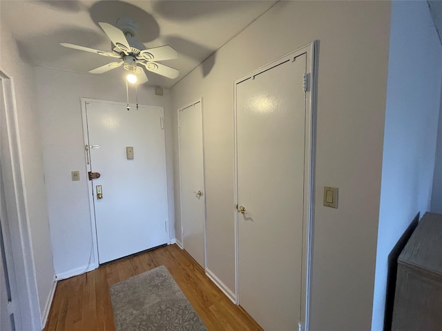 interior space with hardwood / wood-style flooring