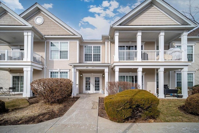 view of front facade with french doors