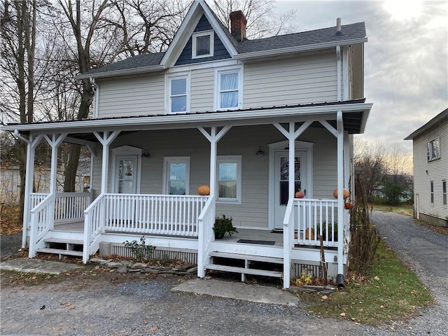 view of front of property with a porch