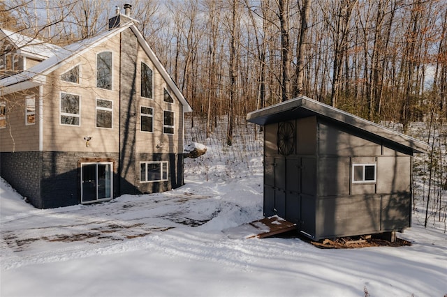 view of snowy exterior