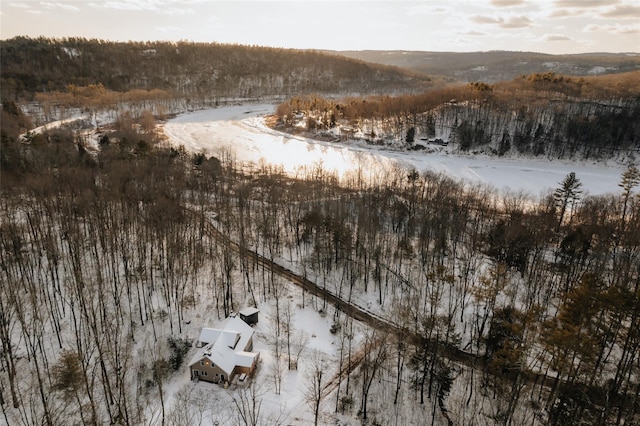 view of snowy aerial view