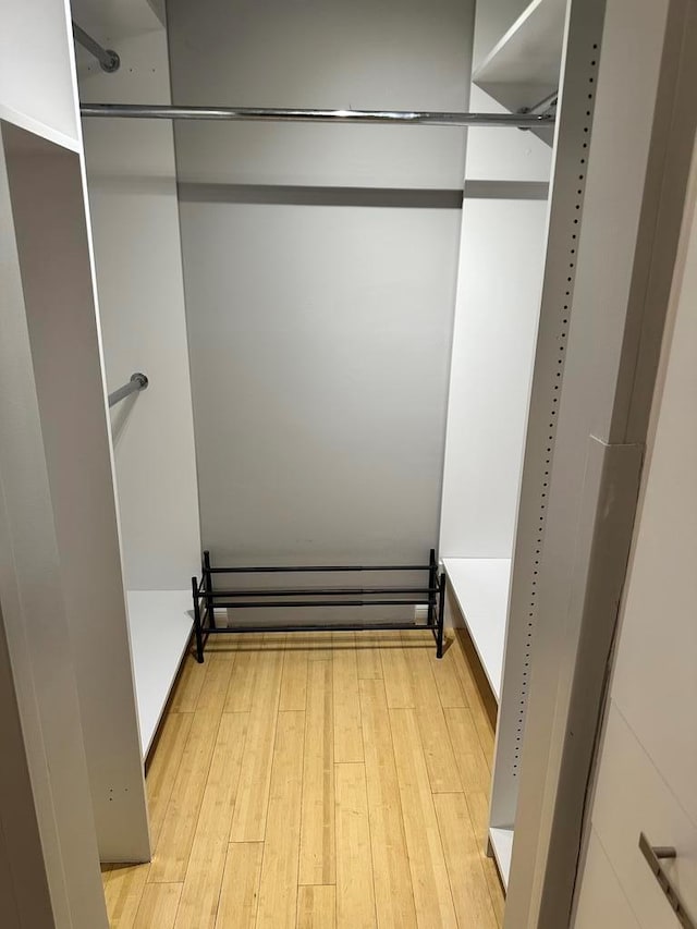 spacious closet featuring light wood-type flooring