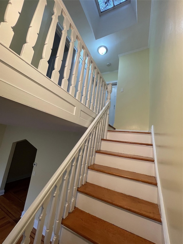 64-18 84th Pl, Middle Village, NY 11379 - stairway featuring a skylight and recessed lighting