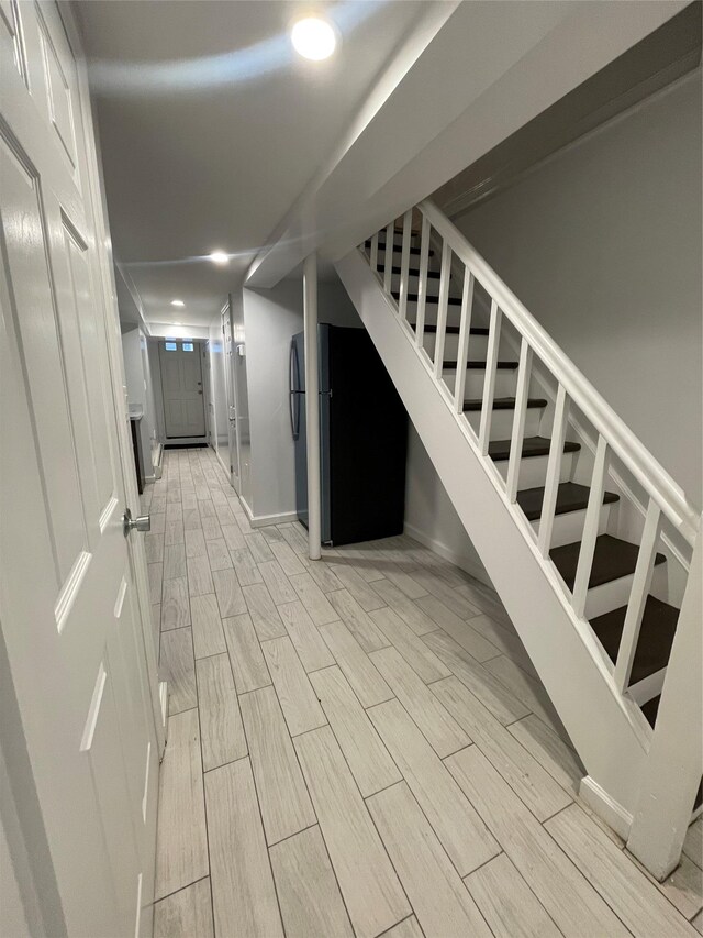 64-18 84th Pl, Middle Village, NY 11379 - stairs with wood tiled floors