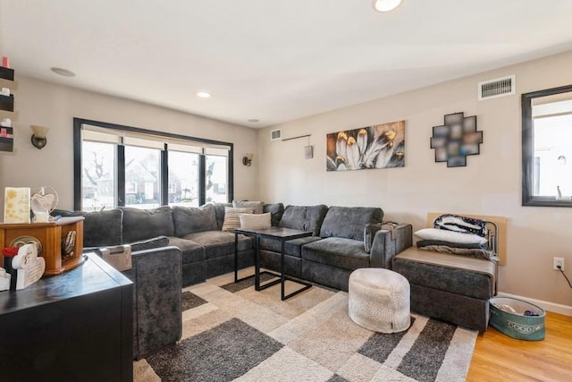 living room featuring hardwood / wood-style floors