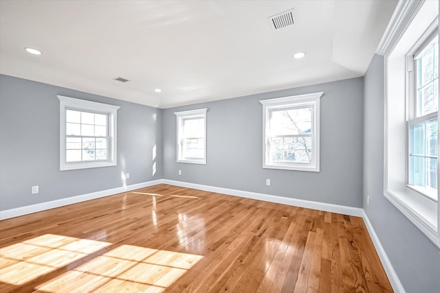 spare room featuring wood-type flooring