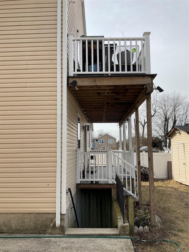 exterior space with a wooden deck