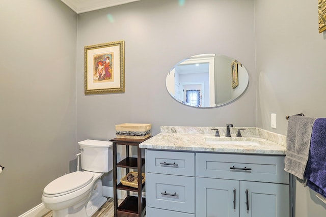 bathroom with toilet and vanity