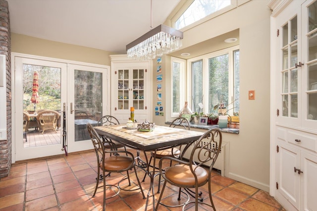 interior space featuring french doors and plenty of natural light