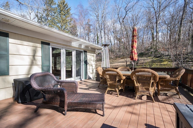 wooden deck with french doors