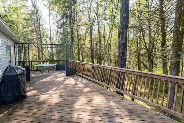 deck with grilling area