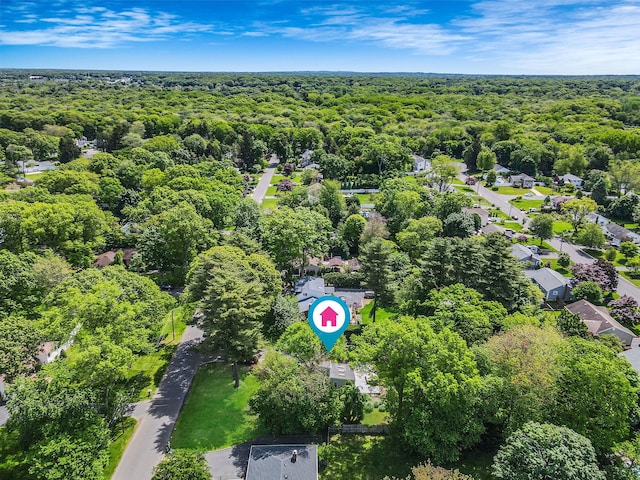 10 Clearbrook Dr, Smithtown, NY 11787 - aerial overview of property's location featuring a forest