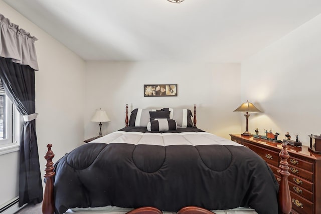 bedroom with a baseboard radiator