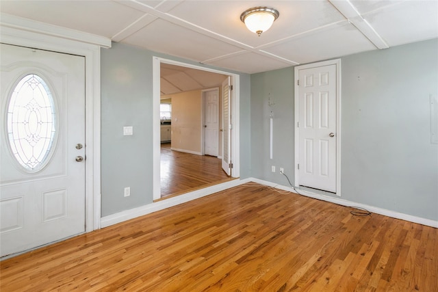 foyer entrance with wood-type flooring