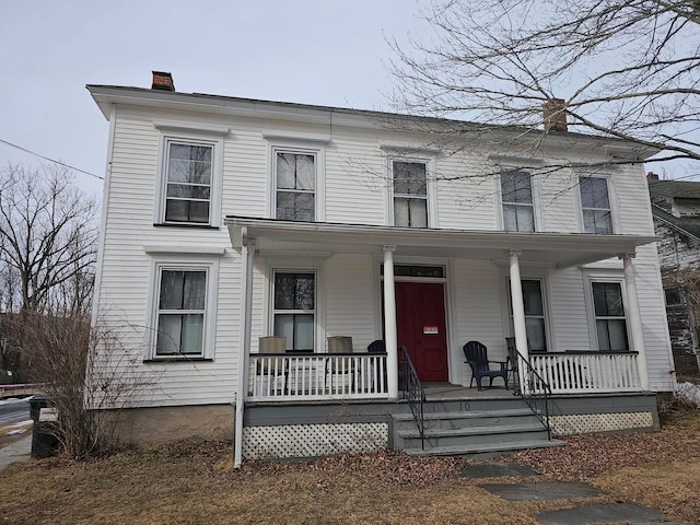 view of front of property with a porch