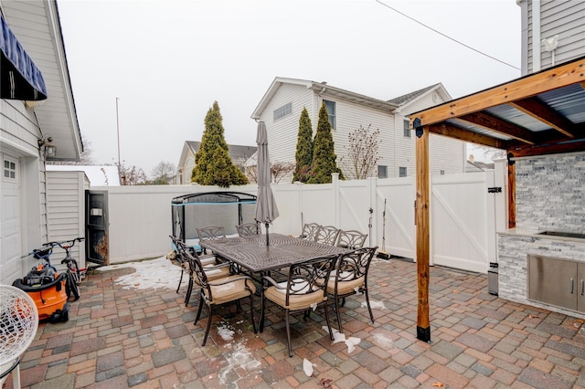 view of patio with a trampoline