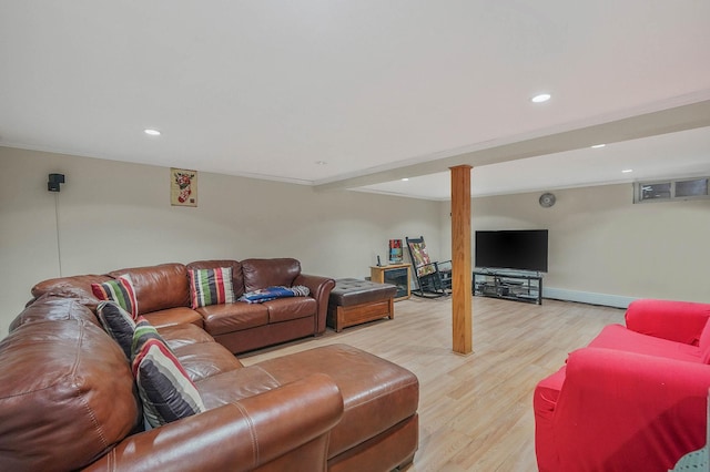 living room featuring hardwood / wood-style flooring