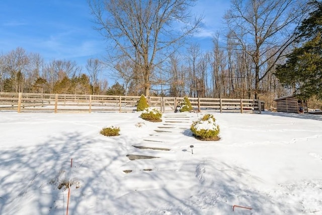 view of snowy yard