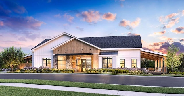 2054 Rte 6 Unit 120, Carmel, NY 10512 - modern farmhouse style home with a shingled roof and stone siding