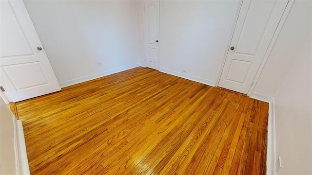 unfurnished bedroom with light hardwood / wood-style flooring