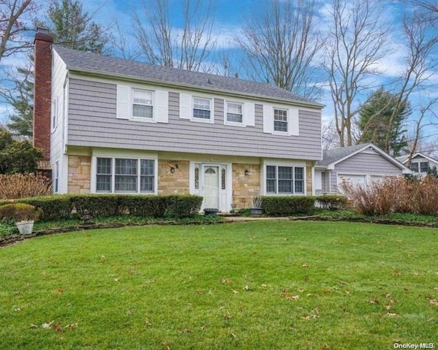 view of front of house with a front yard