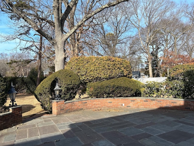 view of property's community with a patio