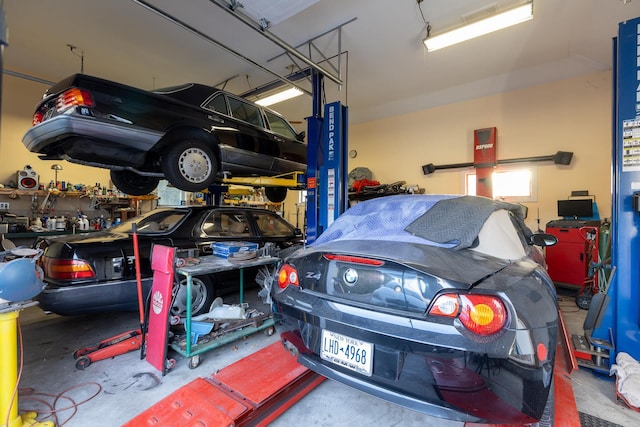 view of garage
