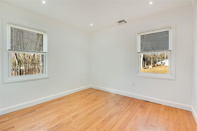 empty room featuring light wood-type flooring