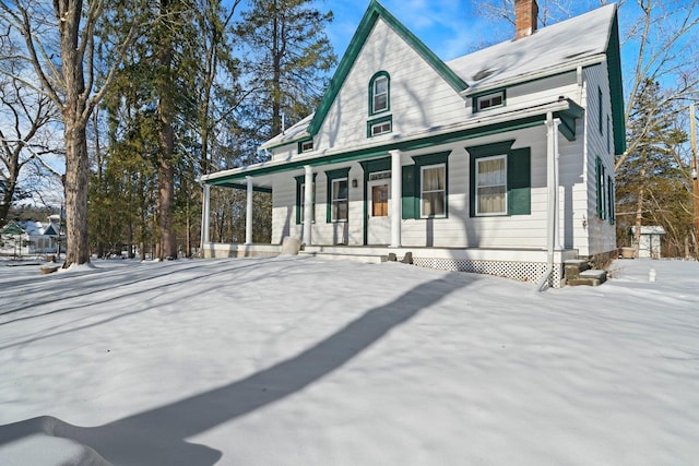 view of front of property with covered porch