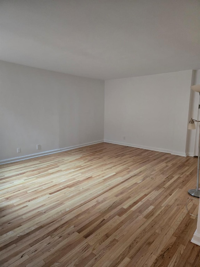 spare room with light hardwood / wood-style flooring