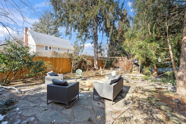 view of patio featuring a fenced backyard