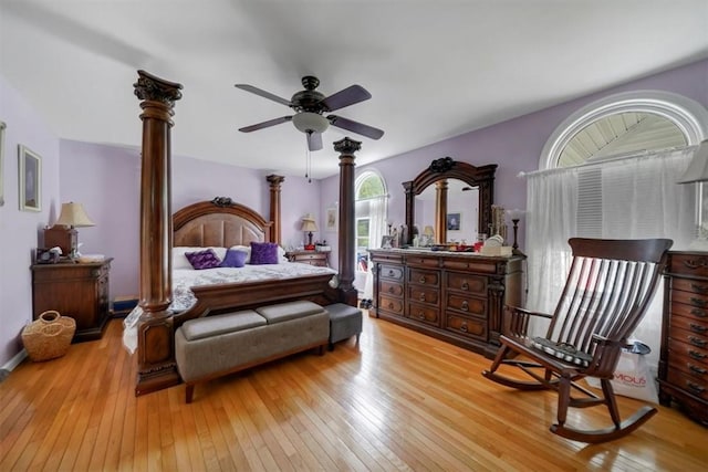 bedroom featuring light hardwood / wood-style floors