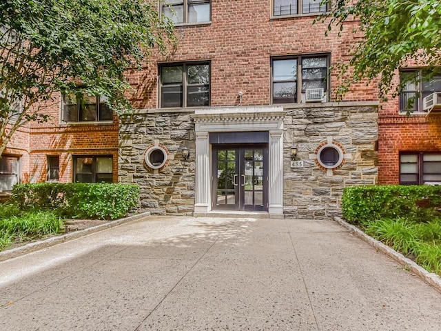 view of exterior entry with french doors