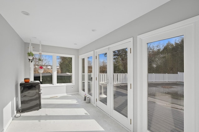 sunroom with french doors