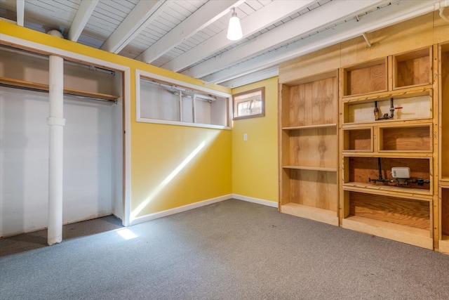 basement featuring baseboards